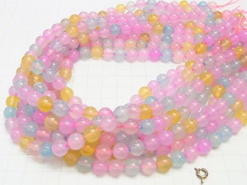 1strand $6.79! Candy color Chalcedony Round 8mm 1strand beads (aprx.14inch / 35cm)