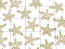 Metal Charm, 10.5x9mm, Starfish, Gold (with CZ), 1pc
