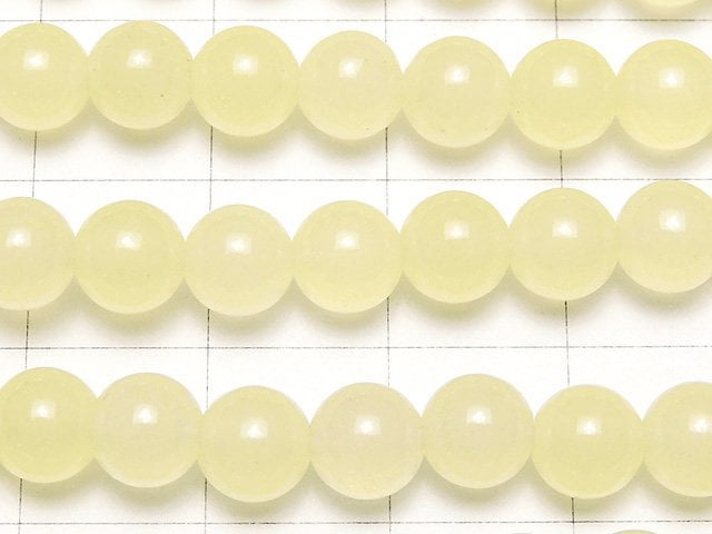 1strand $3.79! Pastel Yellow Color Jade Round 6mm 1strand beads (aprx.15inch / 38cm)