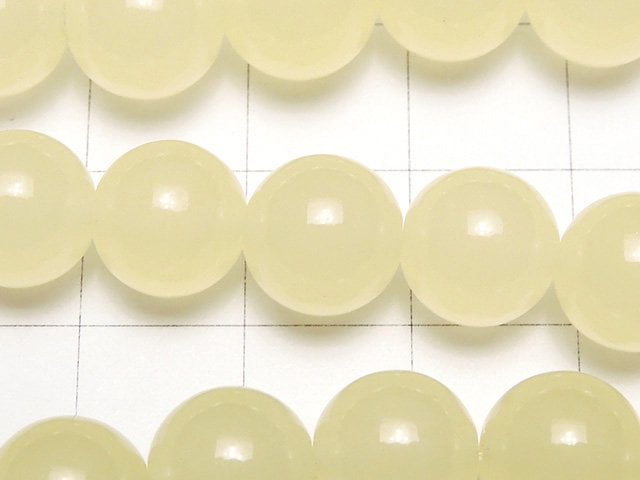 1strand $5.79! Pastel Yellow Color Jade Round 10mm 1strand beads (aprx.15inch / 38cm)