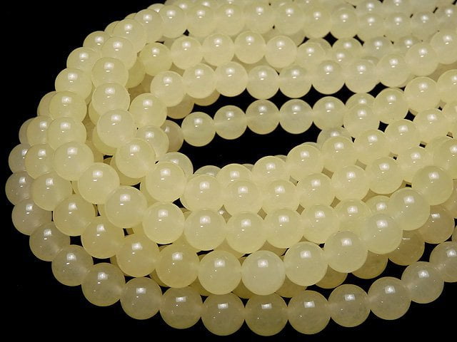 1strand $5.79! Pastel Yellow Color Jade Round 10mm 1strand beads (aprx.15inch / 38cm)