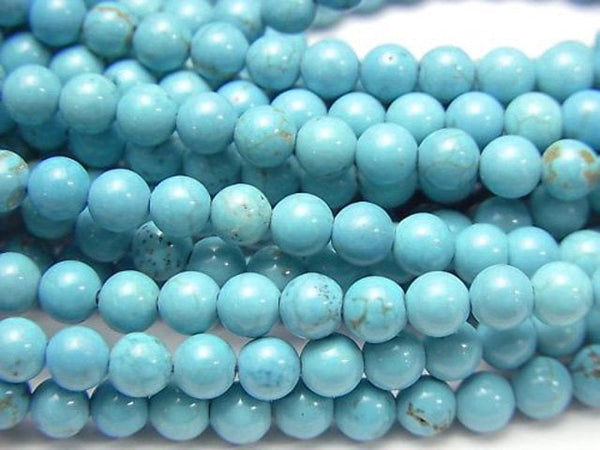 Magnesite Turquoise, Round Gemstone Beads