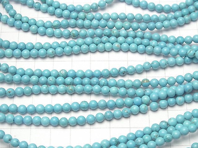 [Video] Magnesite Turquoise  Round 4mm 1strand beads (aprx.15inch/36cm)