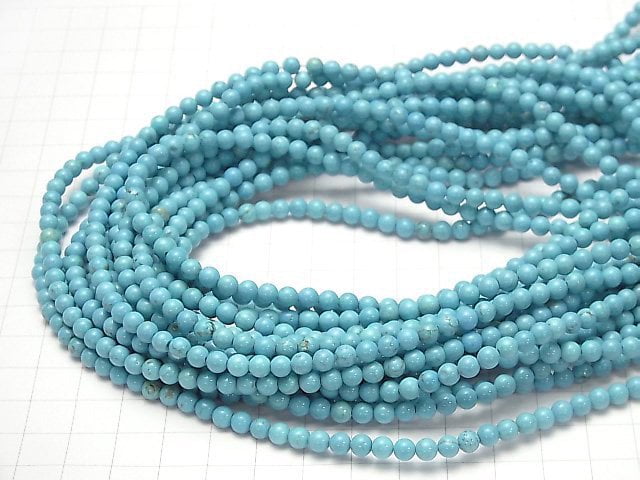 [Video] Magnesite Turquoise  Round 4mm 1strand beads (aprx.15inch/36cm)