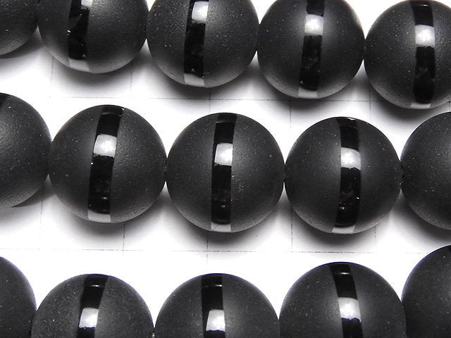 Line Carved Frost Onyx Round 14 mm half or 1 strand beads (aprx.15 inch / 36 cm)