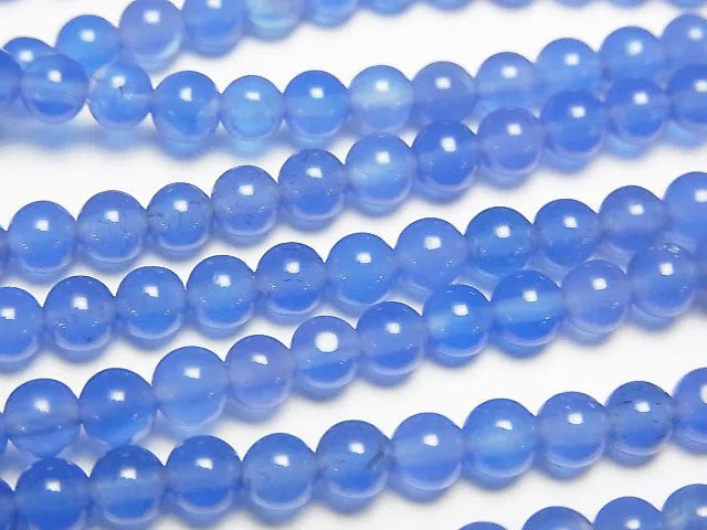 Blue agate AAA Round 4mm 1strand beads (aprx.14inch/36cm)
