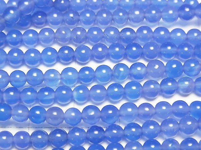 Blue agate AAA Round 4mm 1strand beads (aprx.14inch/36cm)