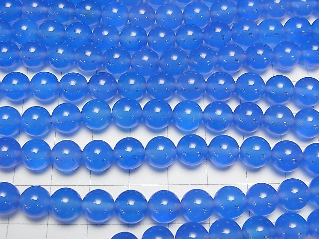 Blue agate AAA Round 8mm 1strand beads (aprx.15inch/36cm)