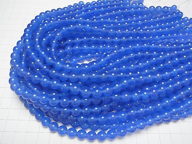 Blue agate AAA Round 8mm 1strand beads (aprx.15inch/36cm)