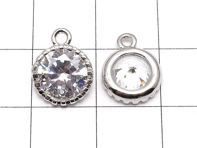 2pcs $2.99! Metal Parts CZ Brilliant Cut Charm 12 x 9.5 x 5 mm Silver Color 2 pcs