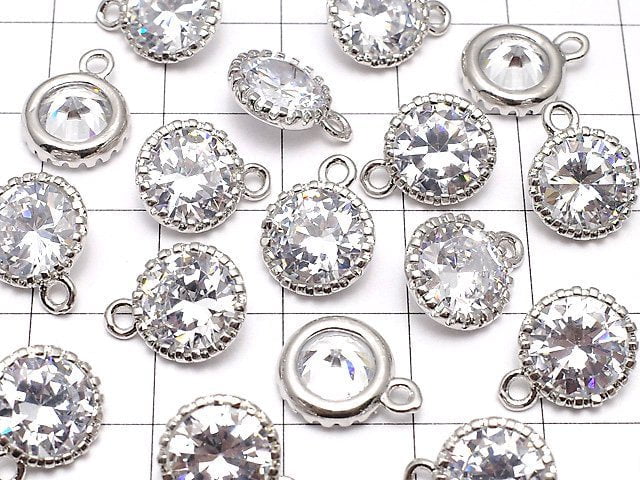 2pcs $2.99! Metal Parts CZ Brilliant Cut Charm 12 x 9.5 x 5 mm Silver Color 2 pcs