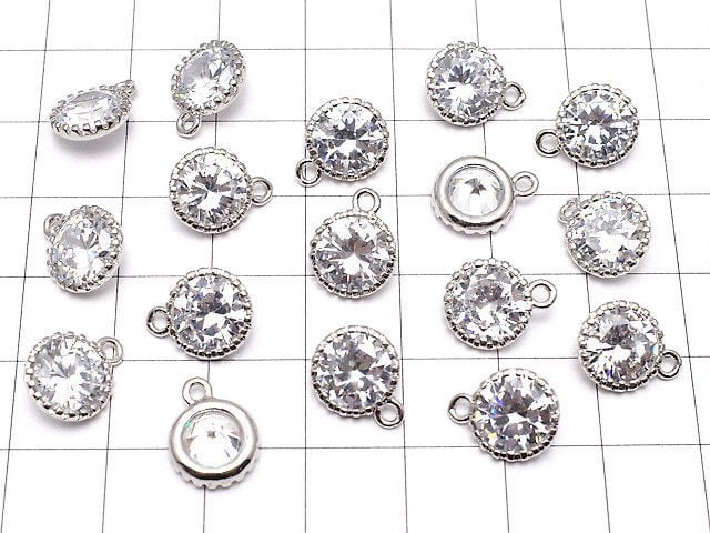 2pcs $2.99! Metal Parts CZ Brilliant Cut Charm 12 x 9.5 x 5 mm Silver Color 2 pcs