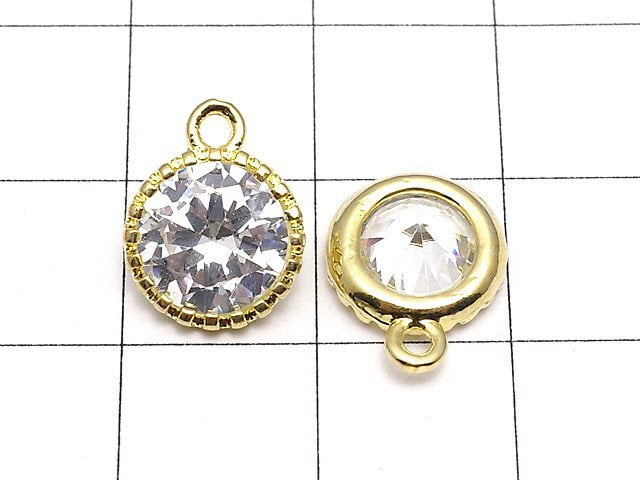 2pcs $2.99! Metal Parts CZ Brilliant Cut Charm 12 x 9.5 x 5 mm Gold Color 2 pcs