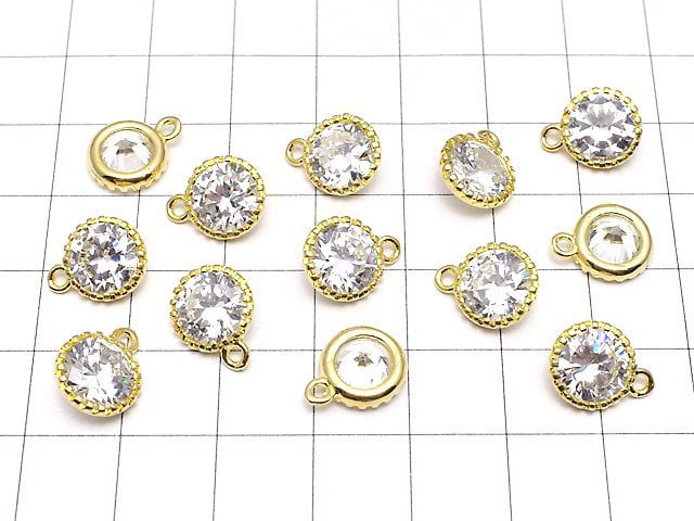 2pcs $2.99! Metal Parts CZ Brilliant Cut Charm 12 x 9.5 x 5 mm Gold Color 2 pcs