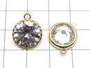 2pcs $3.79! Metal Parts CZ Brilliant Cut Charm 16x13x7mm Gold Color 2pcs