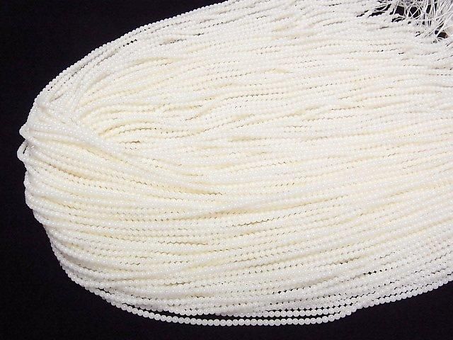 [Video] White Coral Round 2mm 1-strand beads (approx. 15 inches/38 cm)