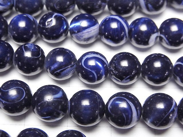 [Video]Mother of Pearl MOP Blue Round 8mm 1strand beads (aprx.15inch/37cm)