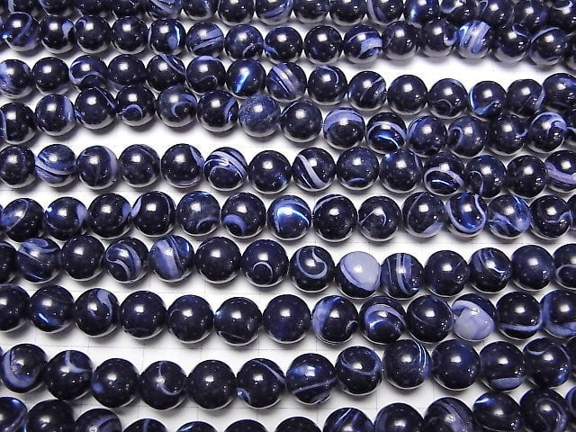 [Video]Mother of Pearl MOP Blue Round 8mm 1strand beads (aprx.15inch/37cm)