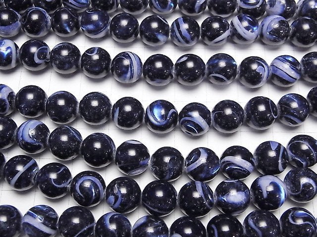 [Video]Mother of Pearl MOP Blue Round 10mm 1strand beads (aprx.15inch/38cm)