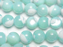 [Video]Mother of Pearl MOP Light Blue Round 8mm 1strand beads (aprx.15inch/38cm)