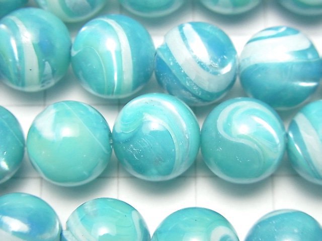 [Video] Mother of Pearl MOP Light Blue Round 10mm 1strand beads (aprx.15inch / 38cm)