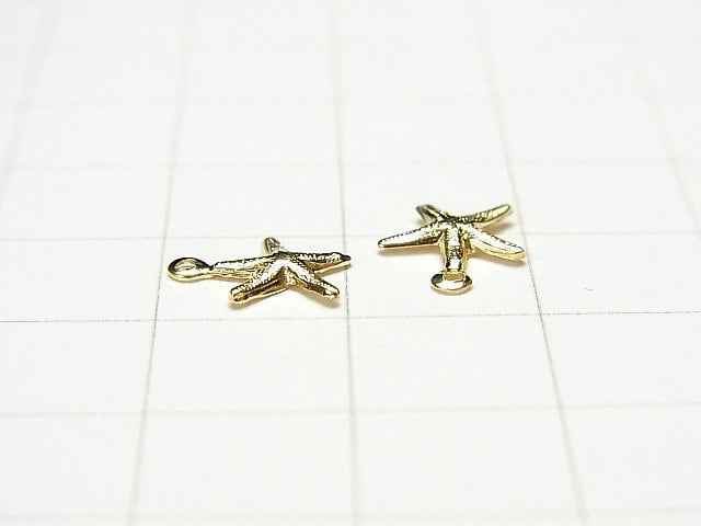 14KGF Charm 9x8mm Starfish (Starfish) 2pcs