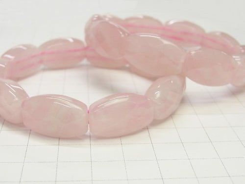 1strand $15.99! Rose Quartz AA ++ 2 holes Faceted Rectangle 22 x 14 x 8 mm 1 strand (Bracelet)