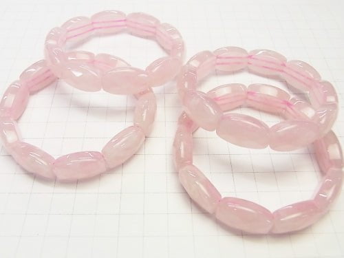 1strand $15.99! Rose Quartz AA ++ 2 holes Faceted Rectangle 22 x 14 x 8 mm 1 strand (Bracelet)