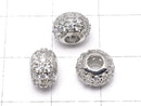 Metal Parts Rondelle 8 x 8 x 5.5 Silver Color (with CZ) 1 pc $2.79!