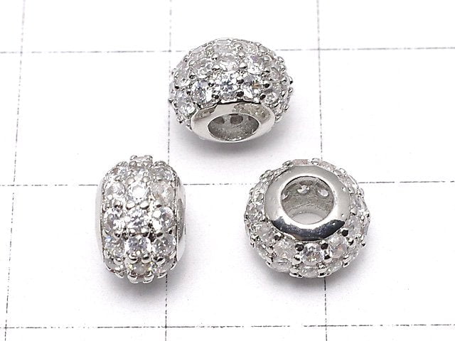 Metal Parts Roundel 8 x 8 x 5.5 Silver Color (with CZ) 1 pc $2.79!