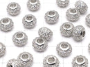 Metal Parts Rondelle 8 x 8 x 5.5 Silver Color (with CZ) 1 pc $2.79!