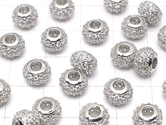 Metal Parts Roundel 8 x 8 x 5.5 Silver Color (with CZ) 1 pc $2.79!