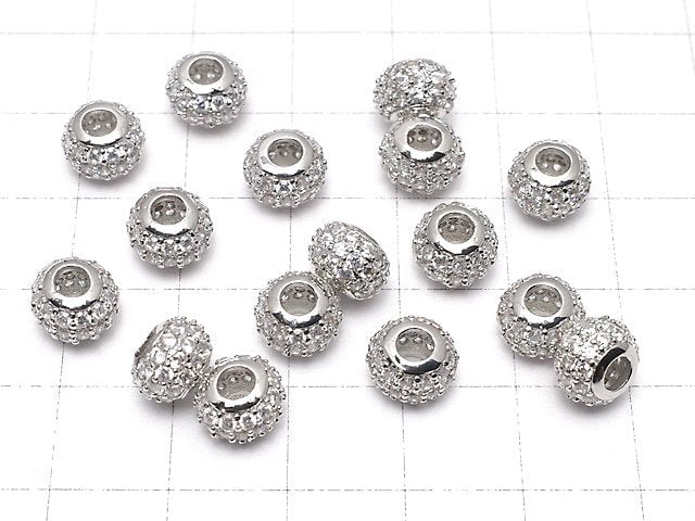 Metal Parts Roundel 8 x 8 x 5.5 Silver Color (with CZ) 1 pc $2.79!