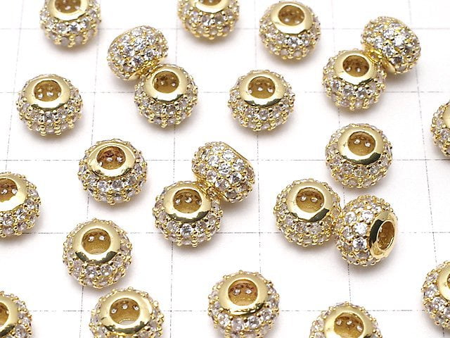 Metal Parts Roundel 8 x 8 x 5.5 Gold Color (with CZ) 1 pc $2.79!