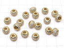 Metal Parts Rondelle 8 x 8 x 5.5 Gold Color (with CZ) 1 pc $2.79!