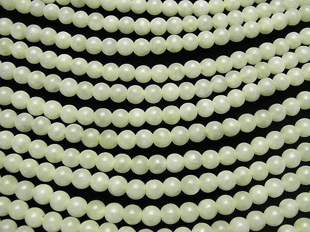 [Video] Burmese Jadeite AAA Round 4mm half or 1strand beads (aprx.15inch/38cm)