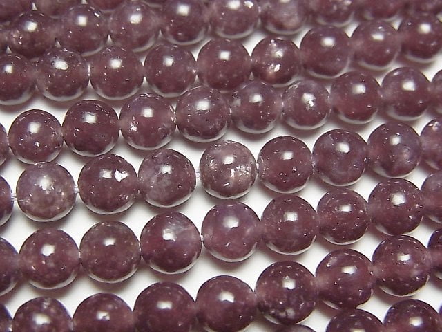 Lepidolite, Round Gemstone Beads