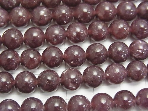 [Video]Lepidolite AAA Round 8mm half or 1strand beads (aprx.15inch/38cm)