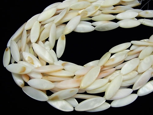White Shell Marquise 29x10x4mm 1strand beads (aprx.14inch/34cm)
