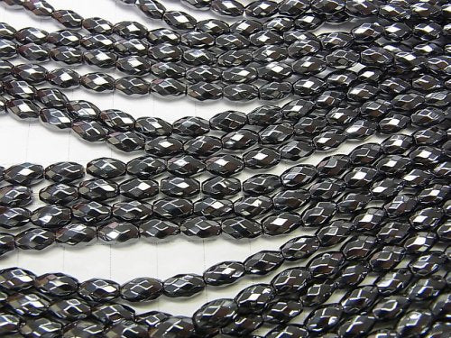 Magnetic!  Hematite  Faceted Rice 8x5x5mm 1strand beads (aprx.15inch/36cm)