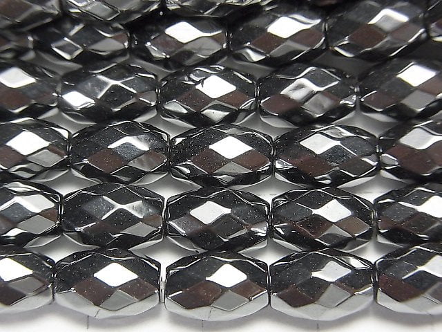 Magnetic!  Hematite  Faceted Rice 9x6x6mm 1strand beads (aprx.15inch/38cm)