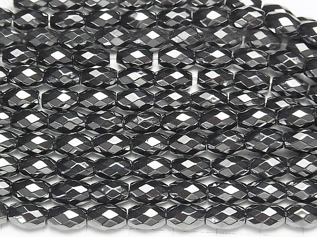 Magnetic!  Hematite  Faceted Rice 9x6x6mm 1strand beads (aprx.15inch/38cm)