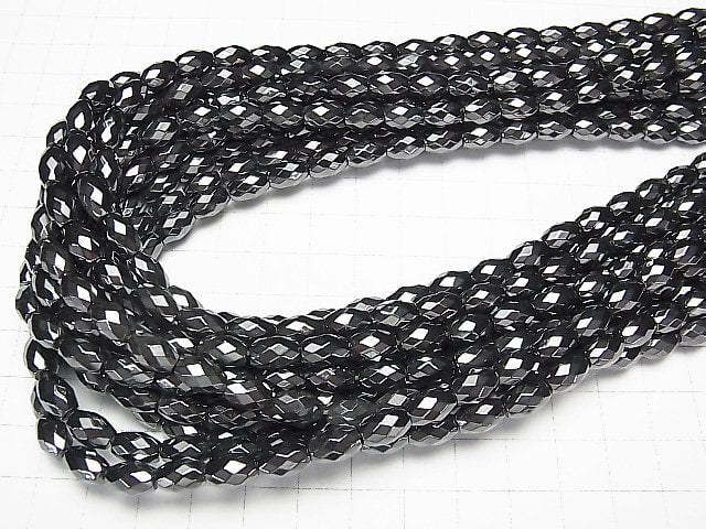 Magnetic!  Hematite  Faceted Rice 9x6x6mm 1strand beads (aprx.15inch/38cm)