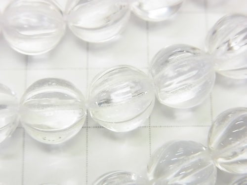 [Video] Crystal AAA- Line Carved Round 10 mm half or 1 strand beads (aprx. 15 inch / 38 cm)