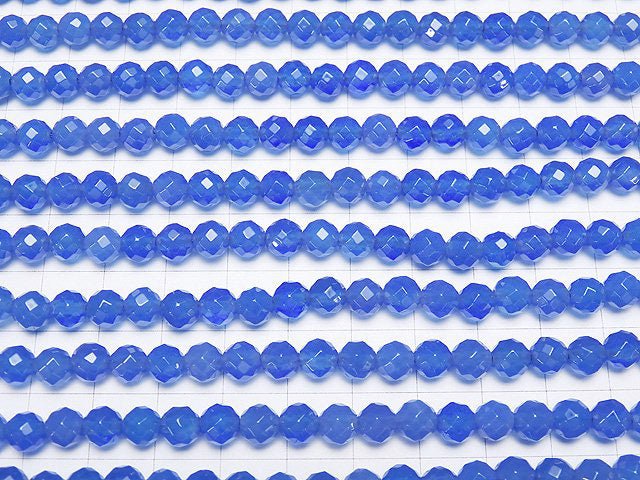 1strand $6.79! Blue Agate AAA 64 Faceted Round 6 mm 1strand beads (aprx.15 inch / 37 cm)