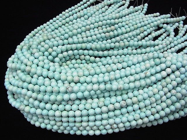 [Video] 1strand $3.79! Magnesite Turquoise Light Blue Color Round 6mm 1strand beads (aprx.15inch / 38cm)