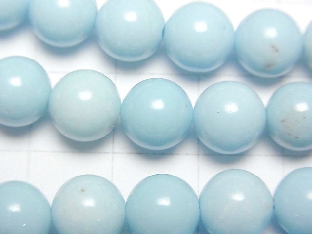 [Video]Magnesite Turquoise Light Blue Color Round 8mm 1strand beads (aprx.15inch/38cm)