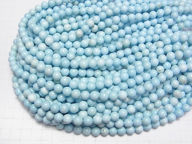 [Video]Magnesite Turquoise Light Blue Color Round 8mm 1strand beads (aprx.15inch/38cm)