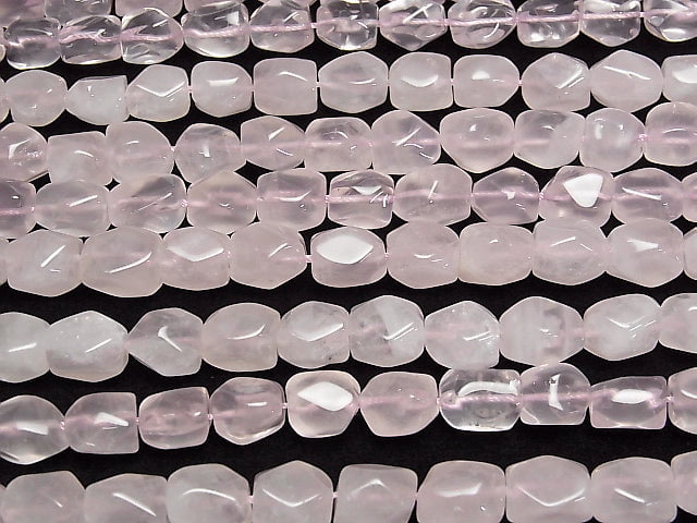 [Video]Rose Quartz AA+ Rough Tube -Faceted Nugget 1strand beads (aprx.15inch/38cm)