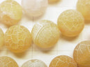 Frost Yellow Color Agate Round 10mm Antique Finish 1strand beads (aprx.15inch/36cm)